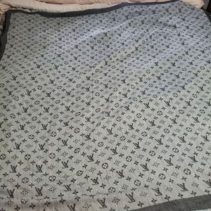 Inspired gray denim look scarf